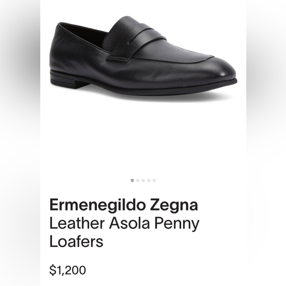 Zegna L’Asola Penny Loafers size 8.5 US